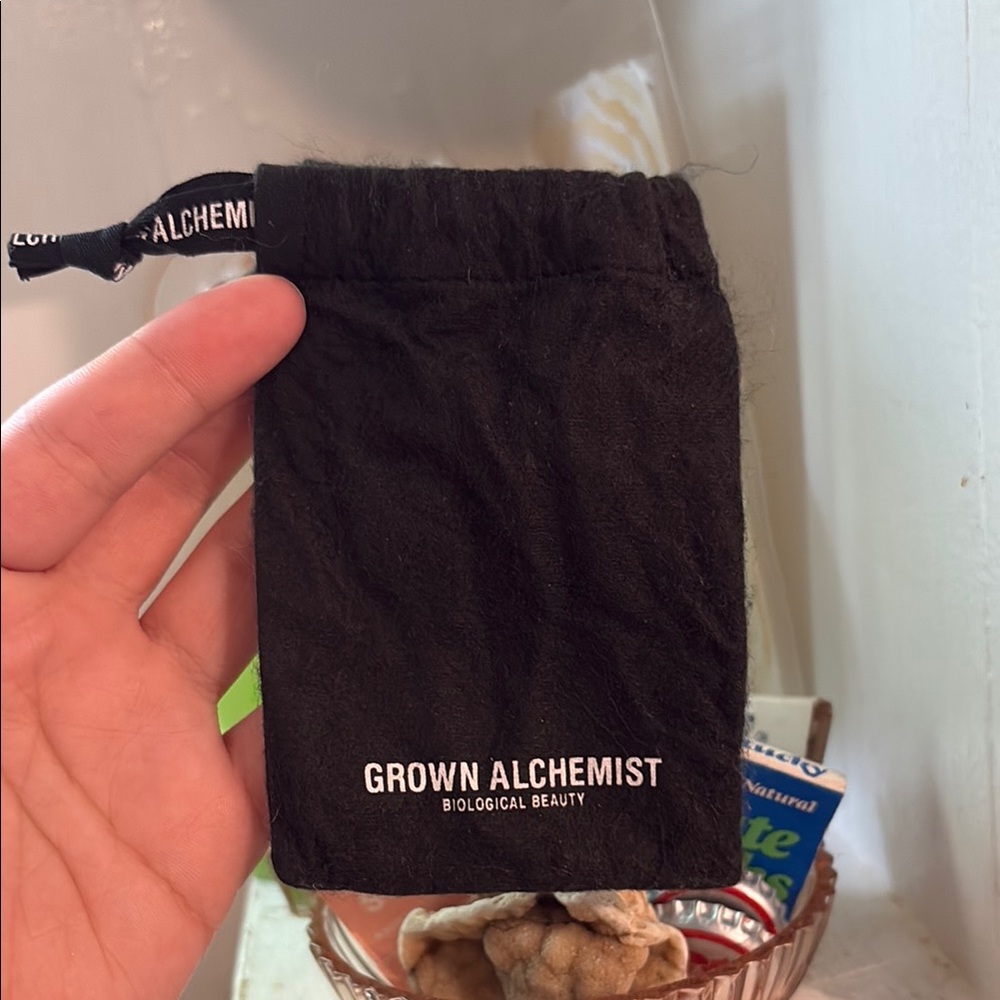 Grown Alchemist Black Drawstring Pouch